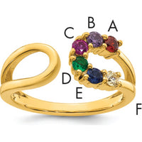 14K Yellow Gold Six-Birthstone Wrap Ring for Mother's Day and Family Celebration by Oro Pregiato