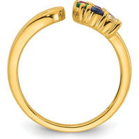 14K Yellow Gold Six-Birthstone Wrap Ring for Mother's Day and Family Celebration by Oro Pregiato