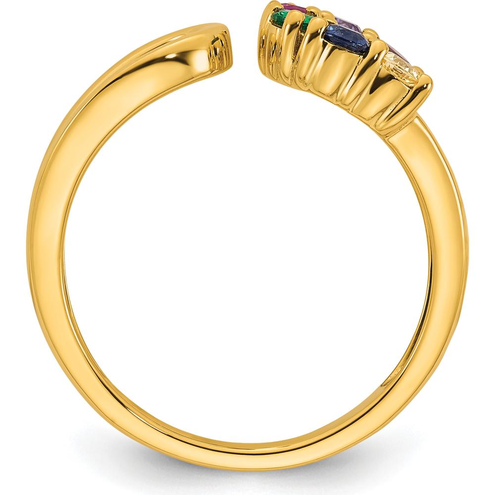 14K Yellow Gold Six-Birthstone Wrap Ring for Mother's Day and Family Celebration by Oro Pregiato