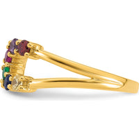 14K Yellow Gold Six-Birthstone Wrap Ring for Mother's Day and Family Celebration by Oro Pregiato