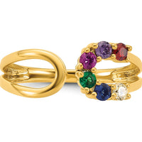 14K Yellow Gold Six-Birthstone Wrap Ring for Mother's Day and Family Celebration by Oro Pregiato