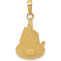 14K Yellow Gold Slice of Cake with Candle Happy Birthday Pendant - 25mm Length by Oro Pregiato