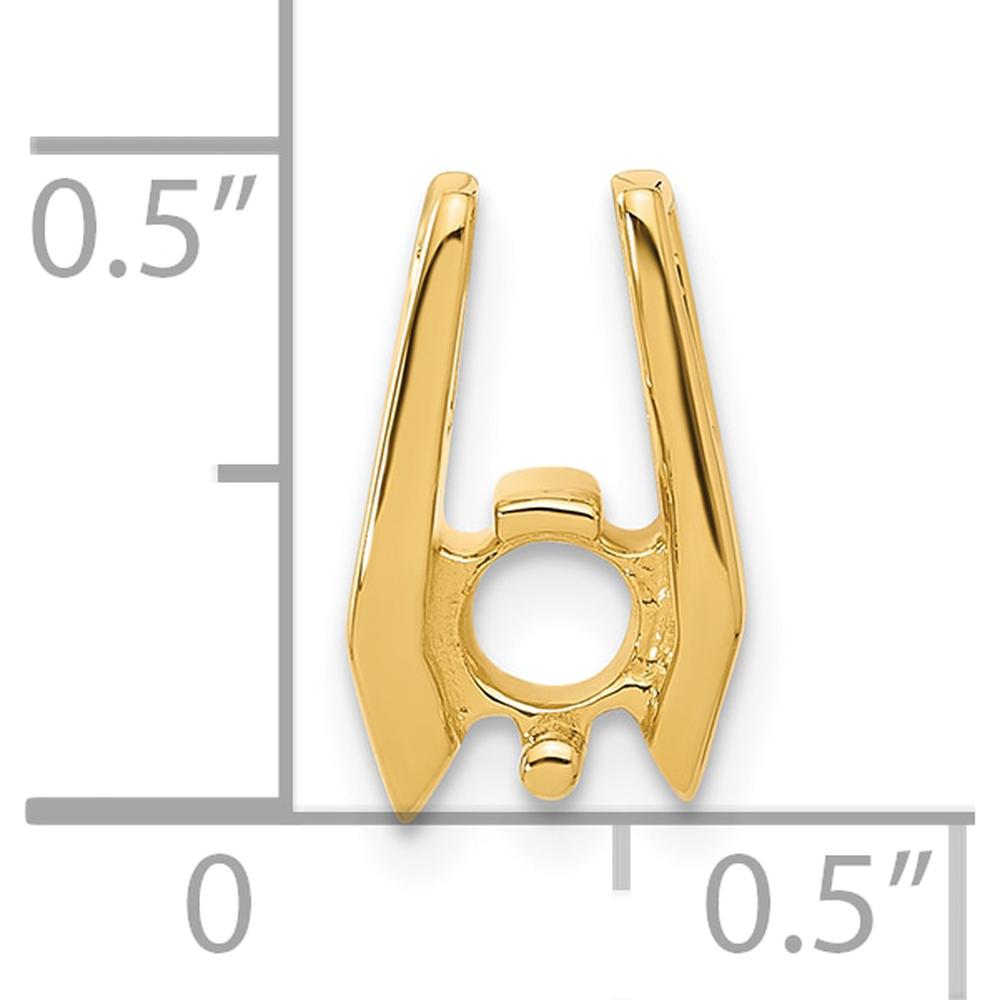 14K Yellow Gold Slide Mounting for 4.75mm Stone with Fancy or Reversible Omega Fit by Oro Pregiato