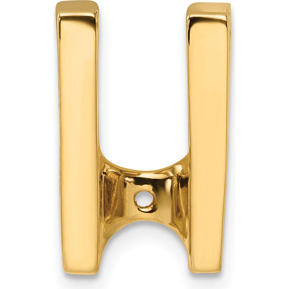 14K Yellow Gold Slide Mounting for 6mm Regular/8mm Fancy Gemstones, Fits Omega Chain - 19mm Length by Oro Pregiato