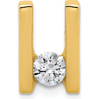 14K Yellow Gold Slide Mounting for 6mm Regular/8mm Fancy Gemstones, Fits Omega Chain - 19mm Length by Oro Pregiato