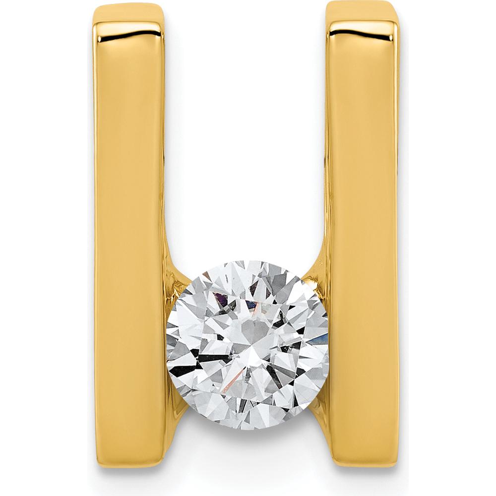 14K Yellow Gold Slide Mounting for 6mm Regular/8mm Fancy Gemstones, Fits Omega Chain - 19mm Length by Oro Pregiato