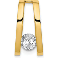 14K Yellow Gold Slide Mounting for 6mm Regular or 8mm Fancy Omega Stone - Polished Finish by Oro Pregiato
