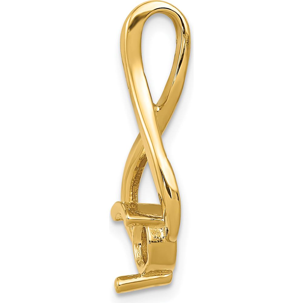 14K Yellow Gold Slide Mounting Pendant for 5mm Stone with Prong Setting - Fits up to 6mm Omega by Oro Pregiato