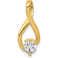 14K Yellow Gold Slide Mounting Pendant for 5mm Stone with Prong Setting - Fits up to 6mm Omega by Oro Pregiato