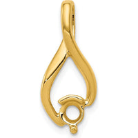 14K Yellow Gold Slide Pendant for 4mm Round Stone - Fits up to 5mm Omega by Oro Pregiato