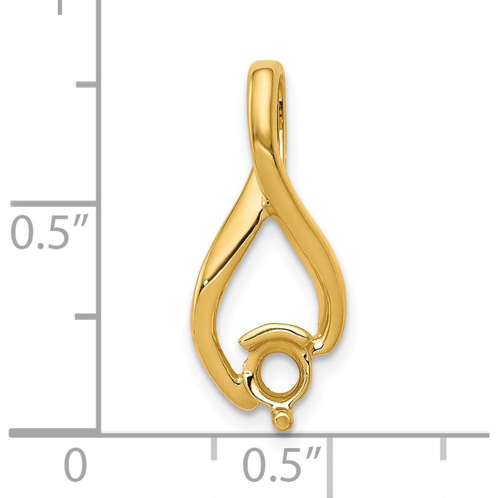 14K Yellow Gold Slide Pendant for 4mm Round Stone - Fits up to 5mm Omega by Oro Pregiato