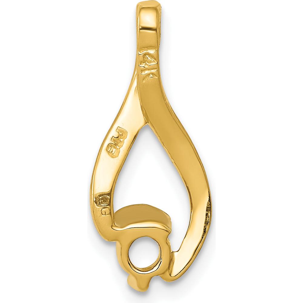 14K Yellow Gold Slide Pendant for 4mm Round Stone - Fits up to 5mm Omega by Oro Pregiato