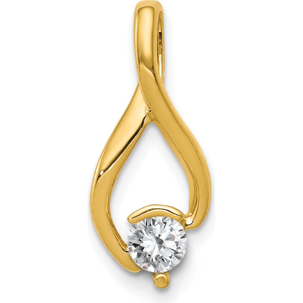 14K Yellow Gold Slide Pendant for 4mm Round Stone - Fits up to 5mm Omega by Oro Pregiato