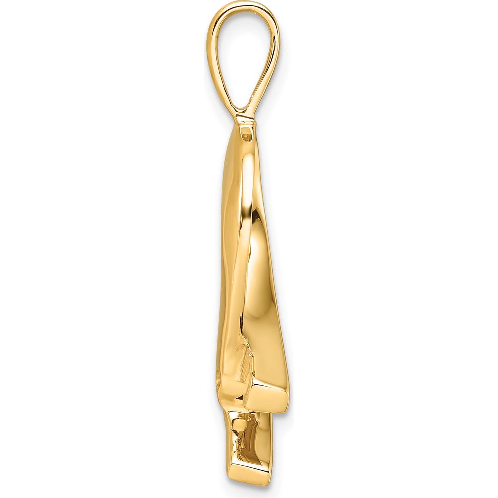 14K Yellow Gold Slide Pendant Mounting for 4mm Round Stone, Fits 2mm Regular/6mm Fancy Omega by Oro Pregiato