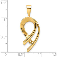 14K Yellow Gold Slide Pendant Mounting for 4mm Round Stone, Fits 2mm Regular/6mm Fancy Omega by Oro Pregiato