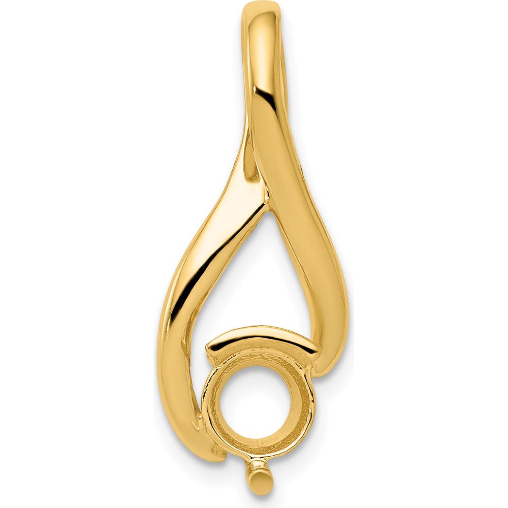14K Yellow Gold Slide Pendant Mounting for 6.5mm Round Stone with Prong Setting by Oro Pregiato