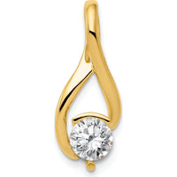 14K Yellow Gold Slide Pendant Mounting for 6.5mm Round Stone with Prong Setting by Oro Pregiato