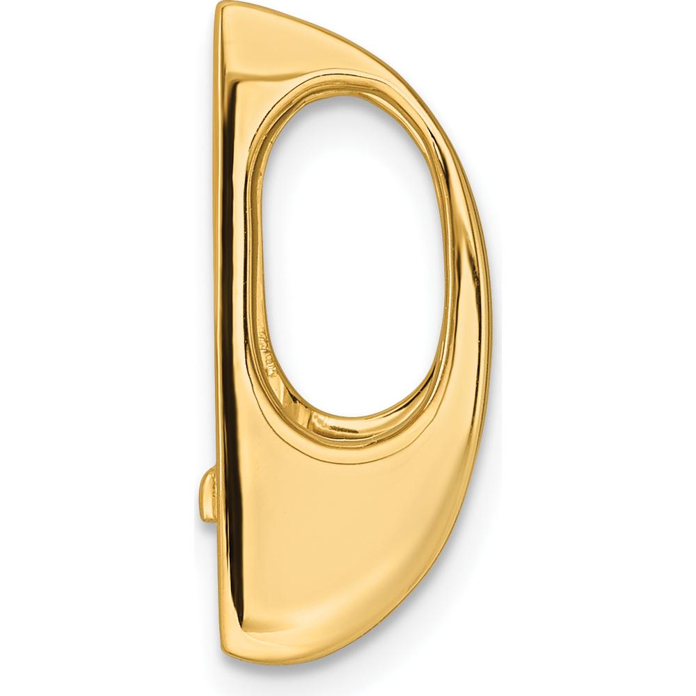 14K Yellow Gold Slide Pendant Mounting for 6mm Regular/8mm Fancy Stone - Polished Finish by Oro Pregiato