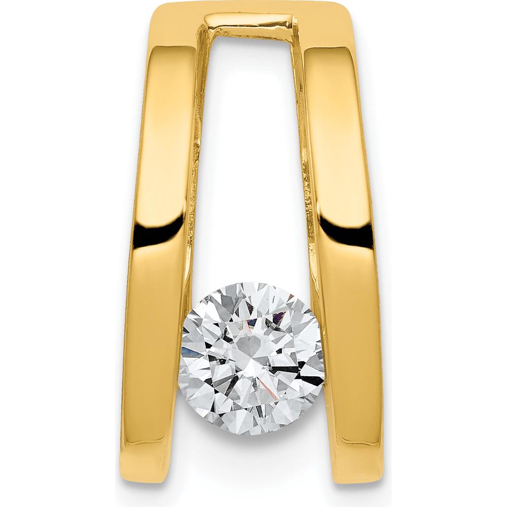 14K Yellow Gold Slide Pendant Mounting for 6mm Regular/8mm Fancy Stone - Polished Finish by Oro Pregiato