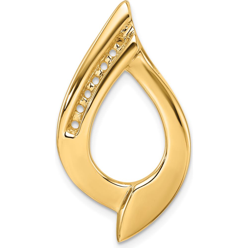 14K Yellow Gold Slide Pendant Mounting for Omega Necklace - Fits Up to 6mm Regular or 8mm Fancy Omega by Oro Pregiato