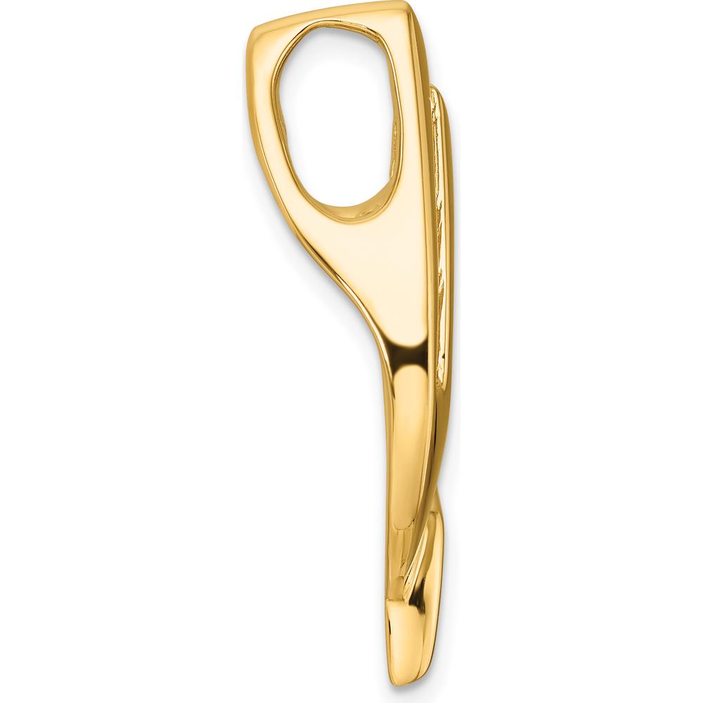 14K Yellow Gold Slide Pendant Mounting for Omega Necklace - Fits Up to 6mm Regular or 8mm Fancy Omega by Oro Pregiato