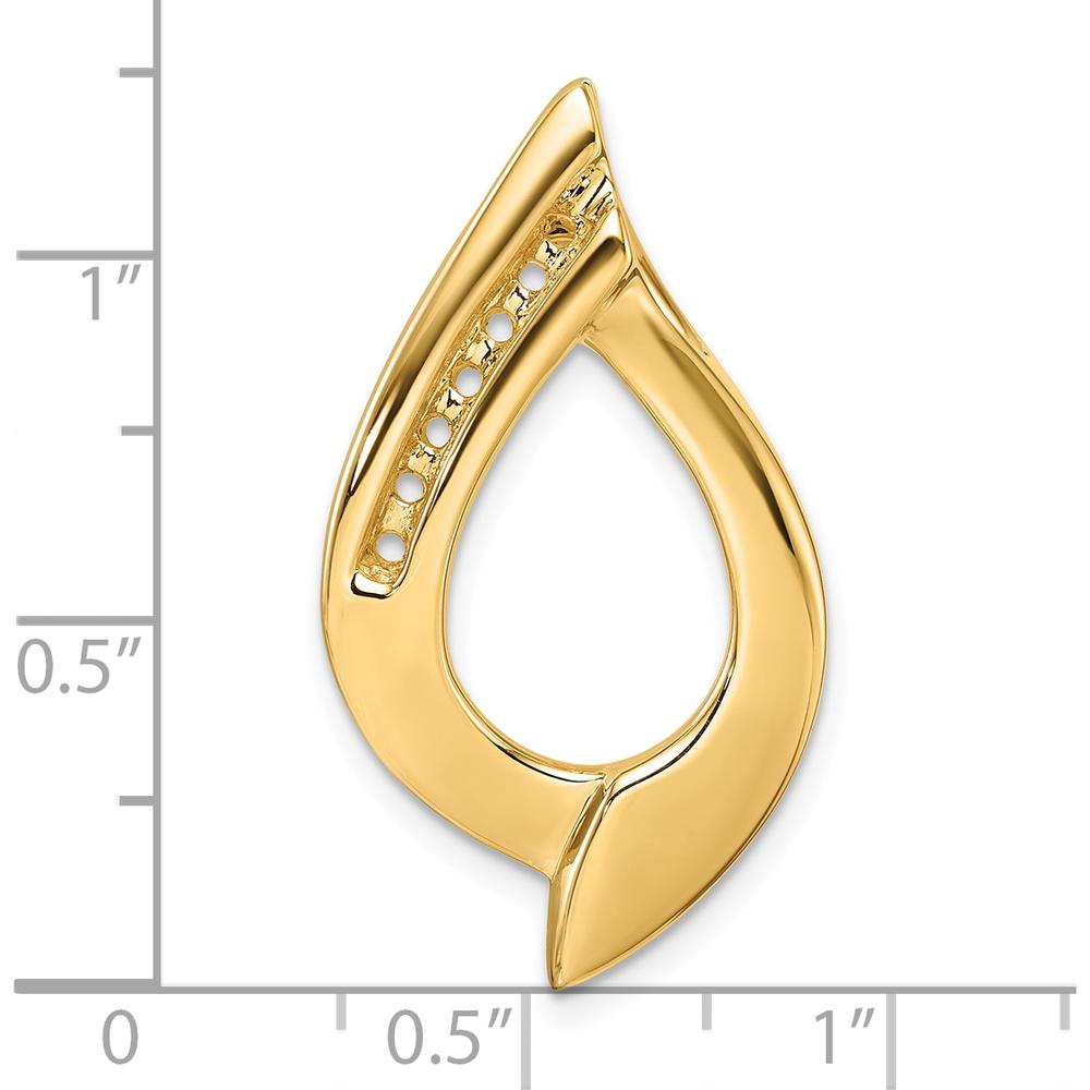 14K Yellow Gold Slide Pendant Mounting for Omega Necklace - Fits Up to 6mm Regular or 8mm Fancy Omega by Oro Pregiato