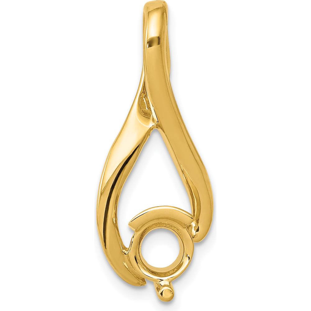 14K Yellow Gold Slide Pendant Mounting for Stones up to 5.8mm with Polished Finish by Oro Pregiato