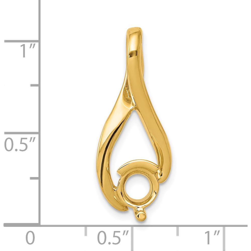 14K Yellow Gold Slide Pendant Mounting for Stones up to 5.8mm with Polished Finish by Oro Pregiato