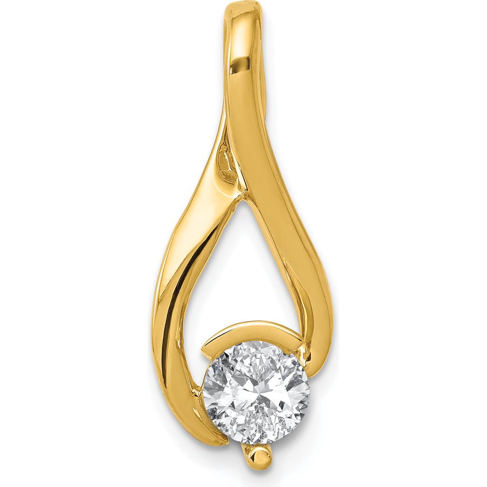 14K Yellow Gold Slide Pendant Mounting for Stones up to 5.8mm with Polished Finish by Oro Pregiato