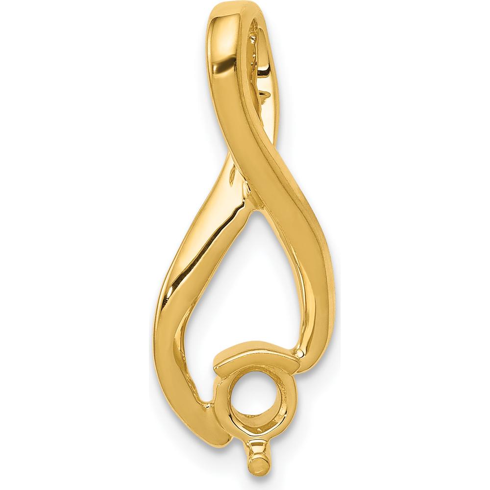 14K Yellow Gold Slide Pendant with 4.5mm Stone Mounting for Omega Chains - 22mm Length by Oro Pregiato