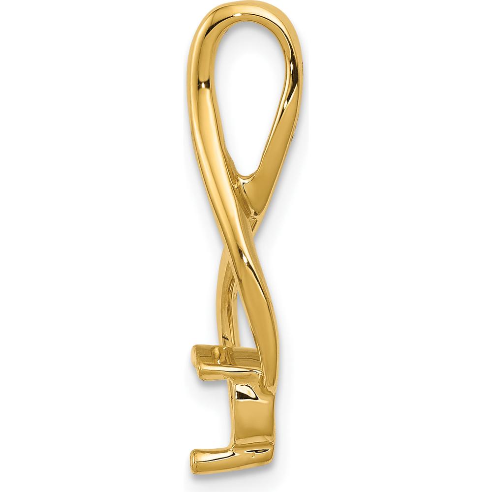 14K Yellow Gold Slide Pendant with 4.5mm Stone Mounting for Omega Chains - 22mm Length by Oro Pregiato