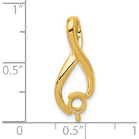 14K Yellow Gold Slide Pendant with 4.5mm Stone Mounting for Omega Chains - 22mm Length by Oro Pregiato