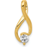14K Yellow Gold Slide Pendant with 4.5mm Stone Mounting for Omega Chains - 22mm Length by Oro Pregiato