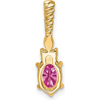 14K Yellow Gold Slide Pendant with Lab-Created Pink Sapphire and Diamond Accents - 1.2 Carat Total Gem Weight by Oro Pregiato
