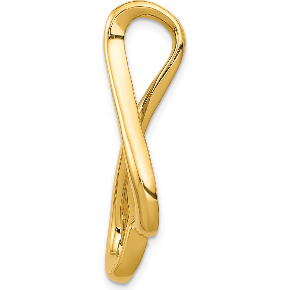 14K Yellow Gold Slide Pendant with Peg-Set Diamond Mounting for 6mm Stone by Oro Pregiato