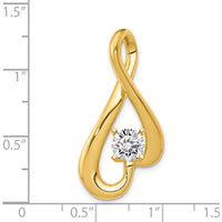 14K Yellow Gold Slide Pendant with Peg-Set Diamond Mounting for 6mm Stone by Oro Pregiato
