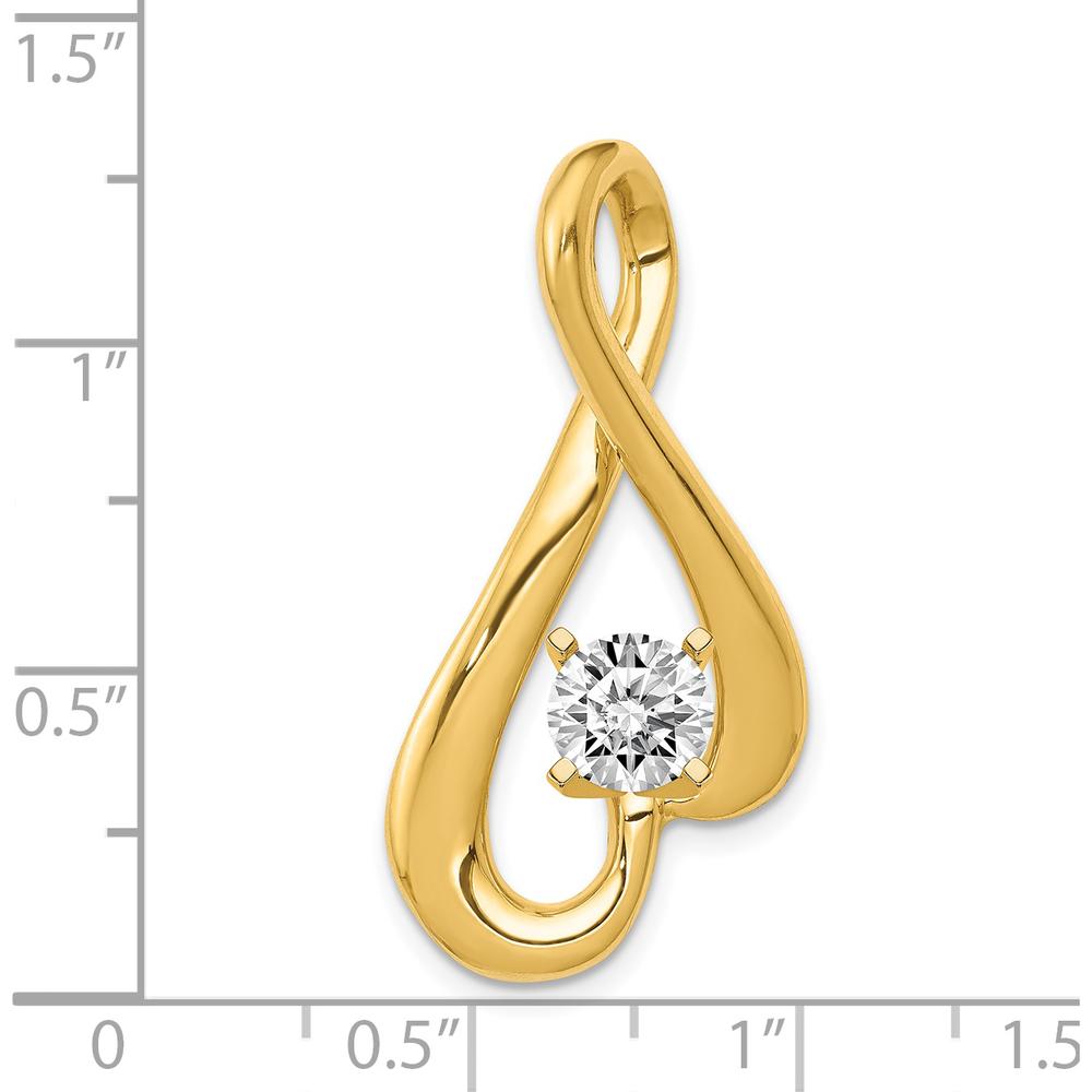 14K Yellow Gold Slide Pendant with Peg-Set Diamond Mounting for 6mm Stone by Oro Pregiato