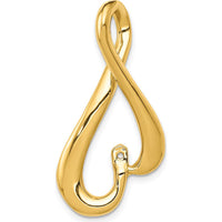 14K Yellow Gold Slide Pendant with Peg-Set Diamond Mounting for 6mm Stone by Oro Pregiato