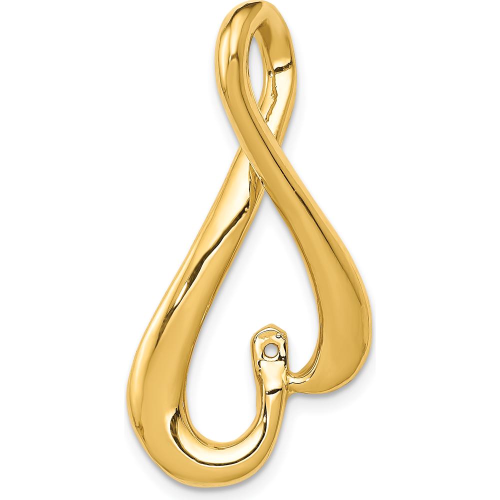 14K Yellow Gold Slide Pendant with Peg-Set Diamond Mounting for 6mm Stone by Oro Pregiato