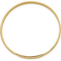 14K Yellow Gold Slip-on ID Baby Bangle Bracelet - Personalized Engravable Textured Finish by Oro Pregiato