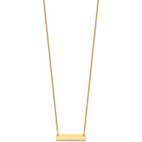 14K Yellow Gold Small Blank Bar Necklace with Cable Chain - 18" Length by Oro Pregiato