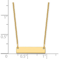 14K Yellow Gold Small Blank Bar Necklace with Cable Chain - 18" Length by Oro Pregiato