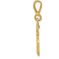 14K Yellow Gold Small Brushed Diamond-Cut Number 15 Charm by 0