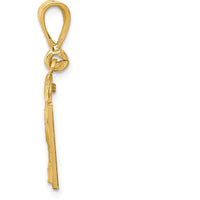 14K Yellow Gold Small Brushed Diamond-Cut Number 21 Charm by 0