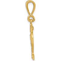 14K Yellow Gold Small Brushed Diamond-Cut Number 22 Charm by 0