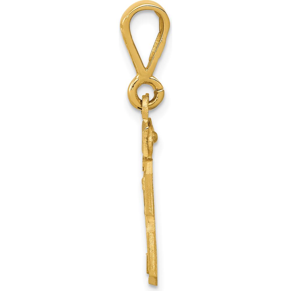 14K Yellow Gold Small Brushed Diamond-Cut Number 23 Charm Pendant by 0