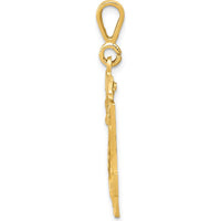 14K Yellow Gold Small Brushed Diamond-Cut Number 24 Charm Pendant by 0
