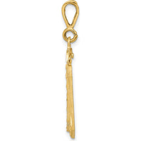 14K Yellow Gold Small Brushed Diamond-Cut Number 30 Pendant Charm by 0