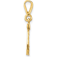 14K Yellow Gold Small Brushed Diamond-Cut Number 42 Charm by 0