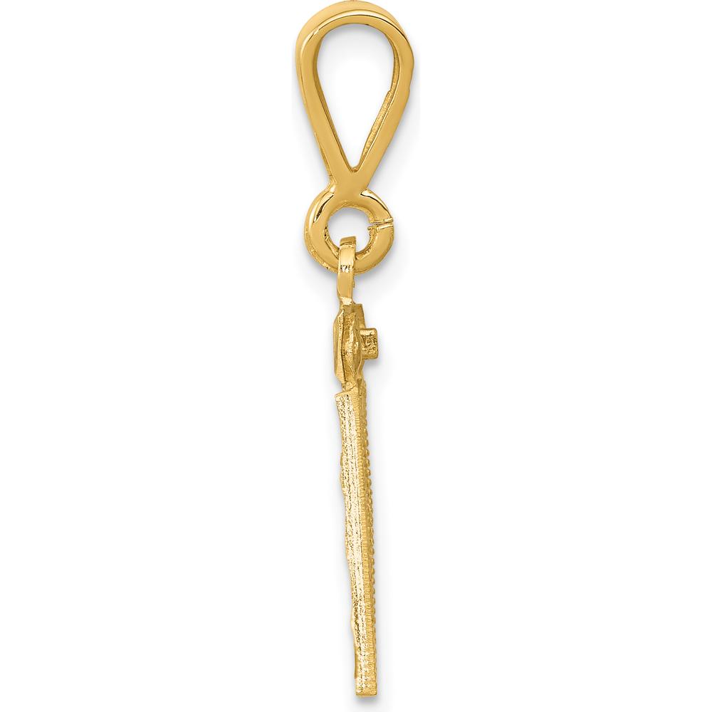 14K Yellow Gold Small Brushed Diamond-Cut Number 81 Charm by 0